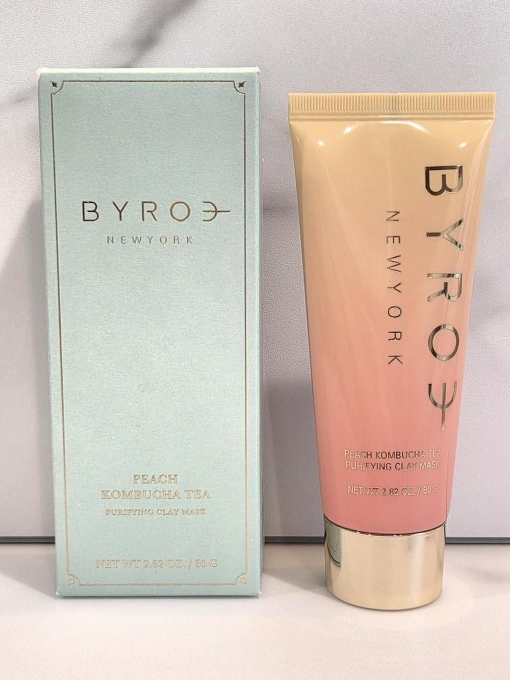 BYROE Peach Kombucha Tea Purifying Clay Mask 2.19oz - NIB Retail $65